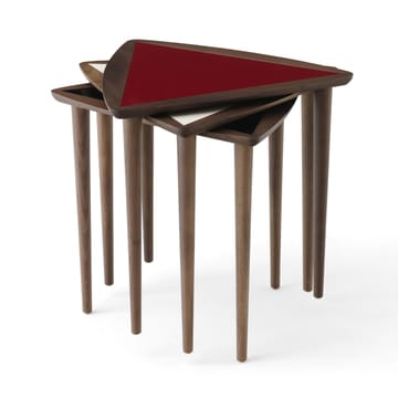 Umanoff nesting side table - Walnut-burgundy - Audo Copenhagen
