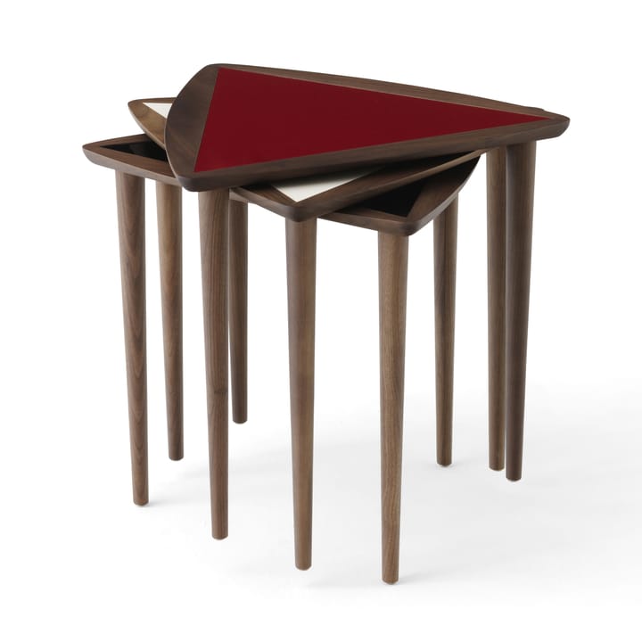Umanoff nesting side table - Walnut-burgundy - Audo Copenhagen