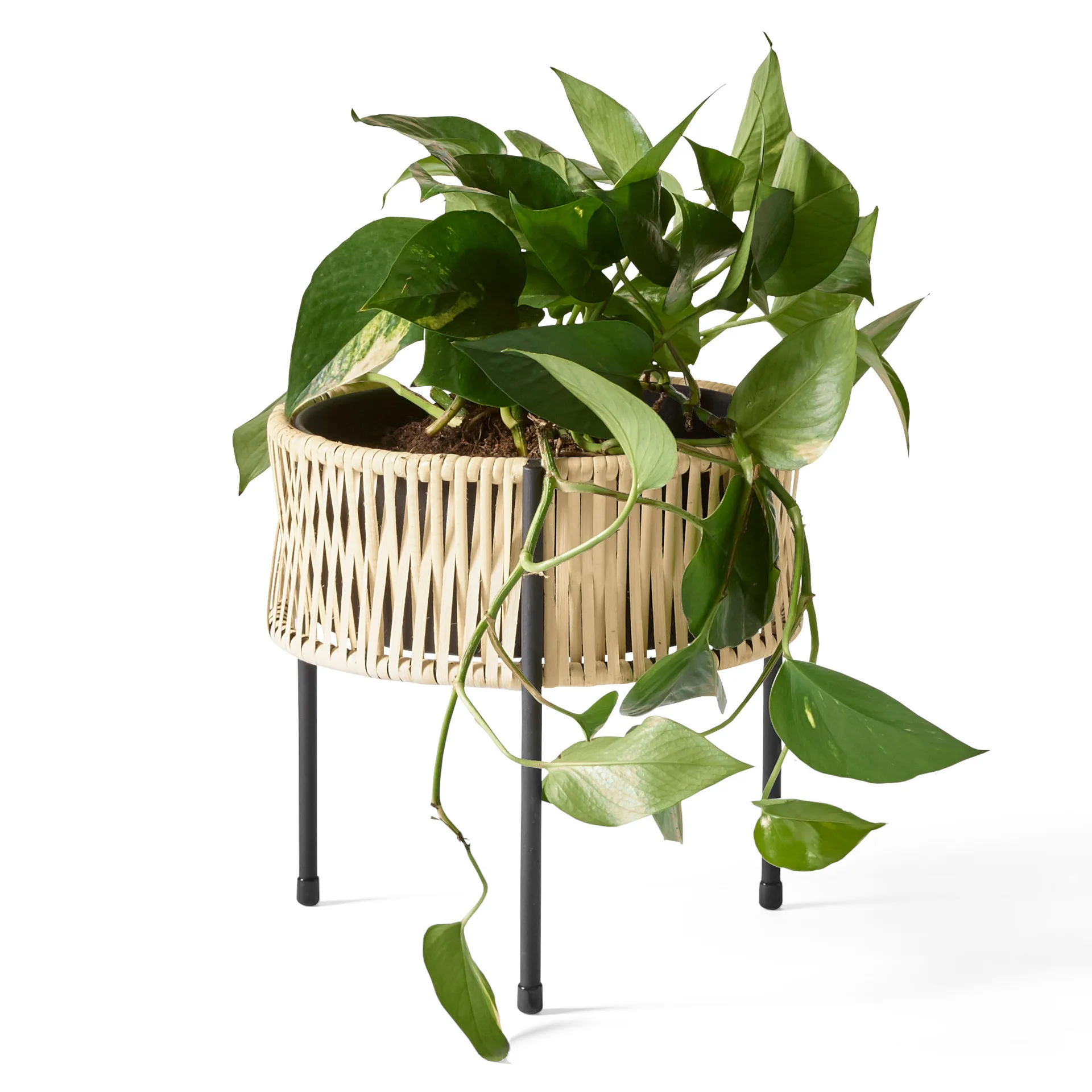Umanoff planter Blumentopf Rattan-Stahl, h27 cm Ø27 cm Audo Copenhagen