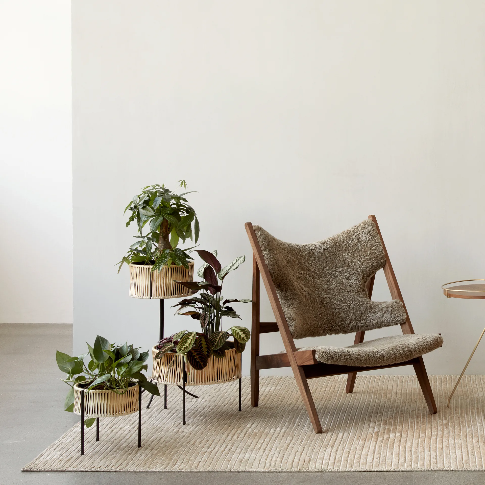 Umanoff planter Blumentopf Rattan-Stahl, h27 cm Ø27 cm Audo Copenhagen