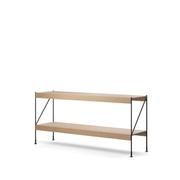 Zet Regalsystem - Natural oak, 1 x 2, black steel base - Audo Copenhagen