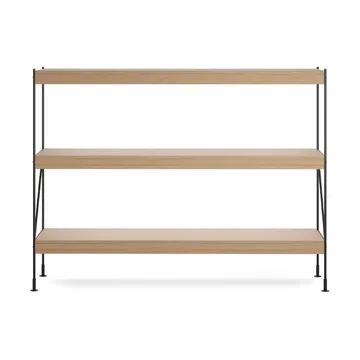 Zet Regalsystem - Natural oak, 1 x 3, black steel base - Audo Copenhagen