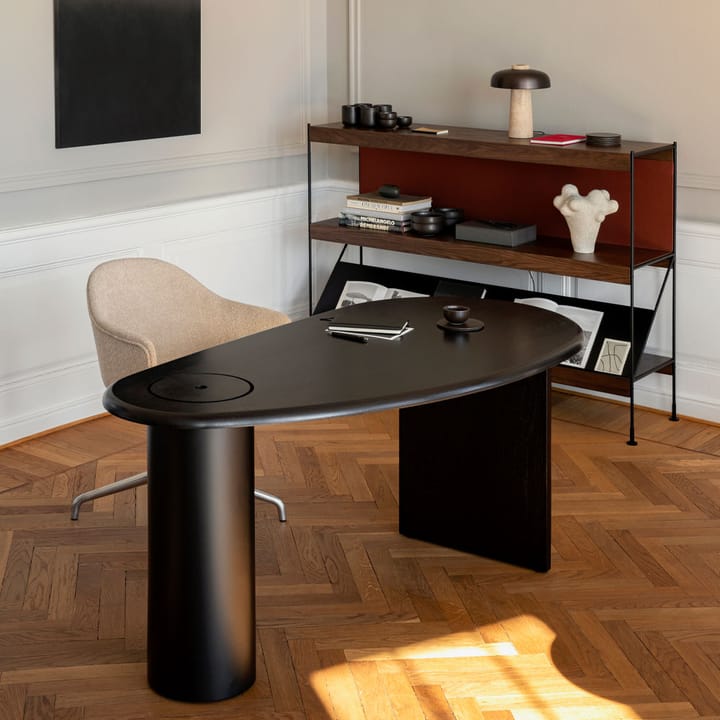 Zet Regalsystem - Oak black stained, 1 x 3, black steel base - Audo Copenhagen