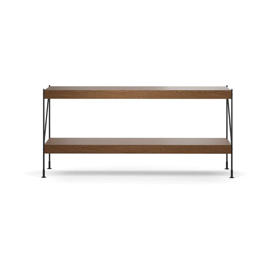 Zet Regalsystem, Oak dark stained, 1 x 2, black steel base Audo Copenhagen