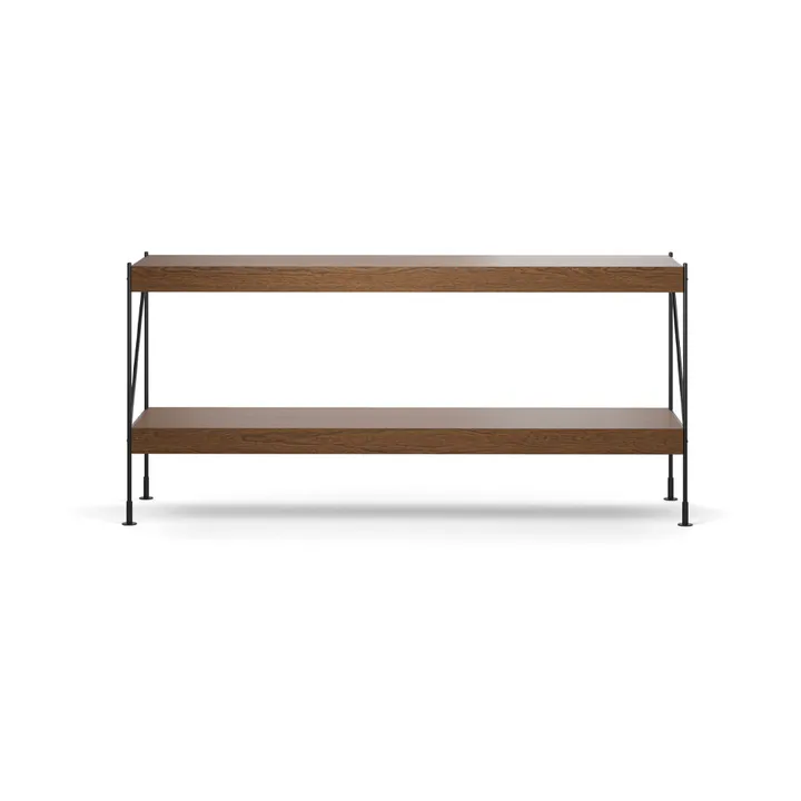 Zet Regalsystem - Oak dark stained, 1 x 2, black steel base - Audo Copenhagen