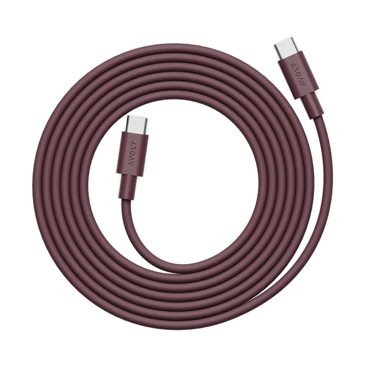 AVOLT x Bauhaus-Archiv Cable 1 USB C zu USB C
 - Mulberry Red - Avolt