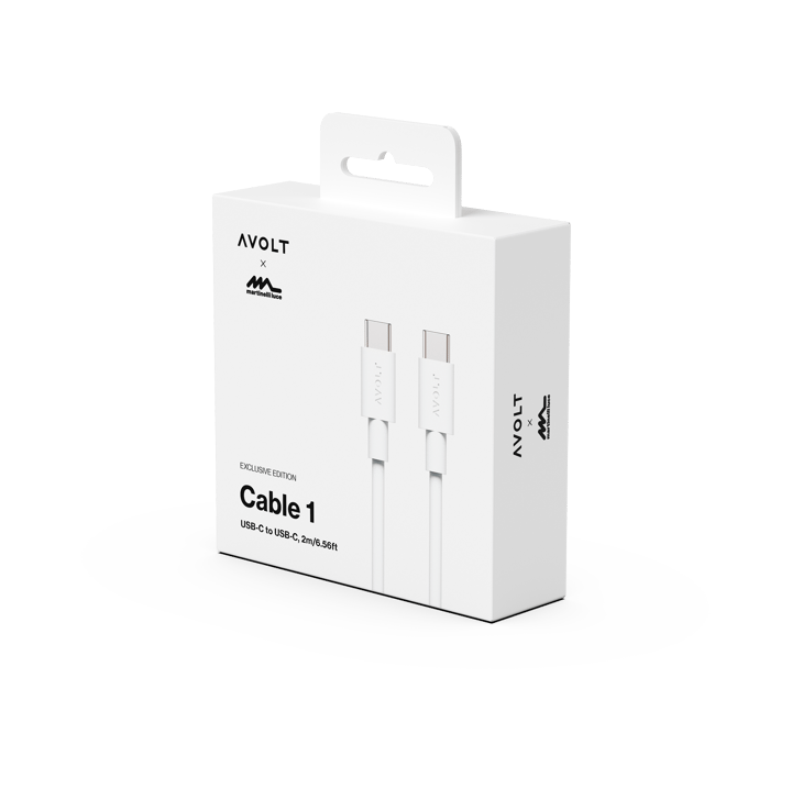 Cable 1 USB-C zu USB-C Ladekabel 2 m, White Martinelli Luce Edition Avolt