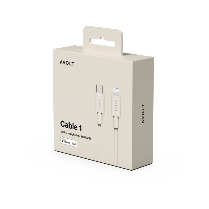 Kabel 1 USB C zu Lightning Ladekabel 2m, Nomad Sand Avolt