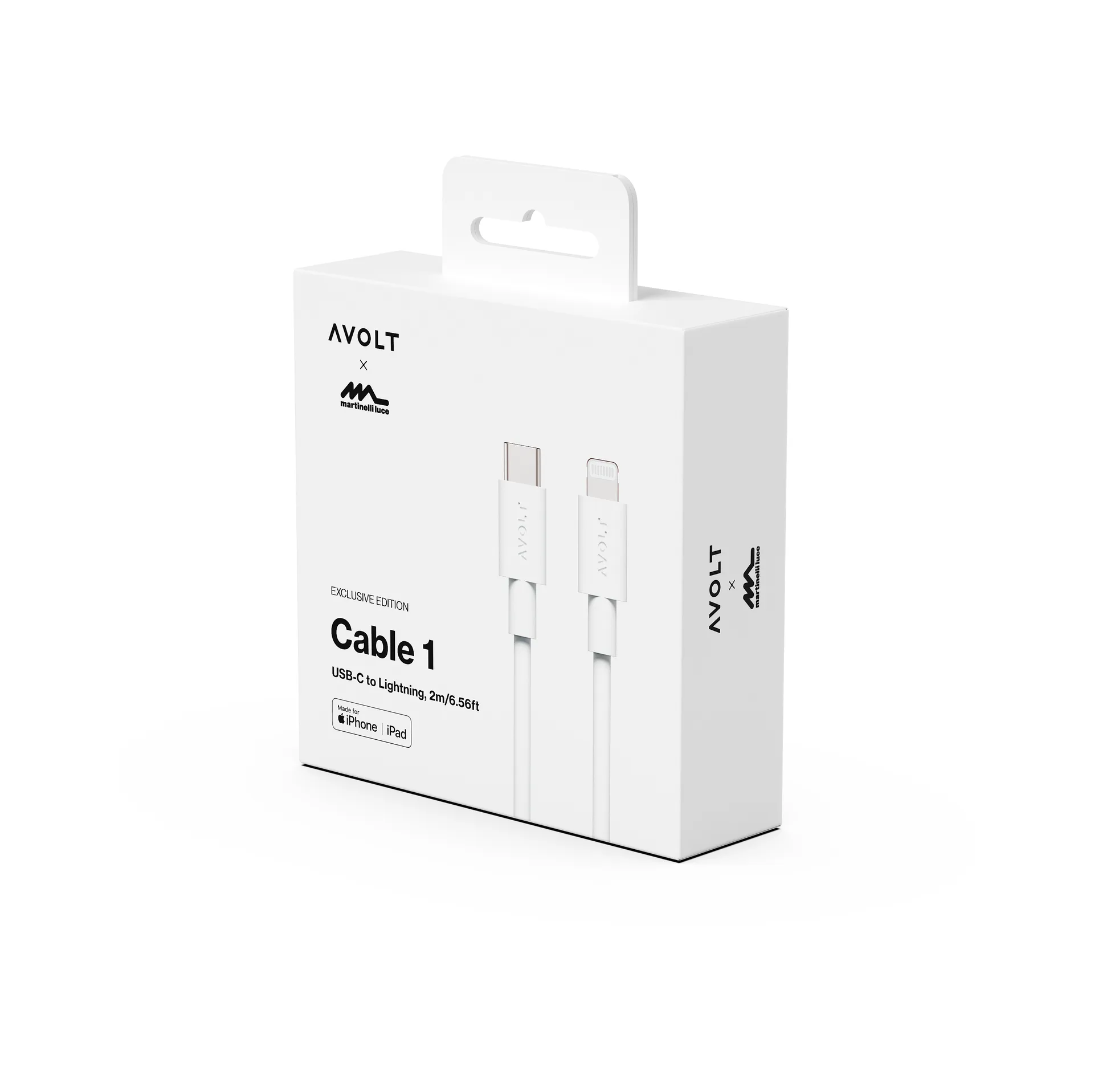 Kabel 1 USB C zu Lightning Ladekabel 2m, White Martinelli Luce Edition Avolt