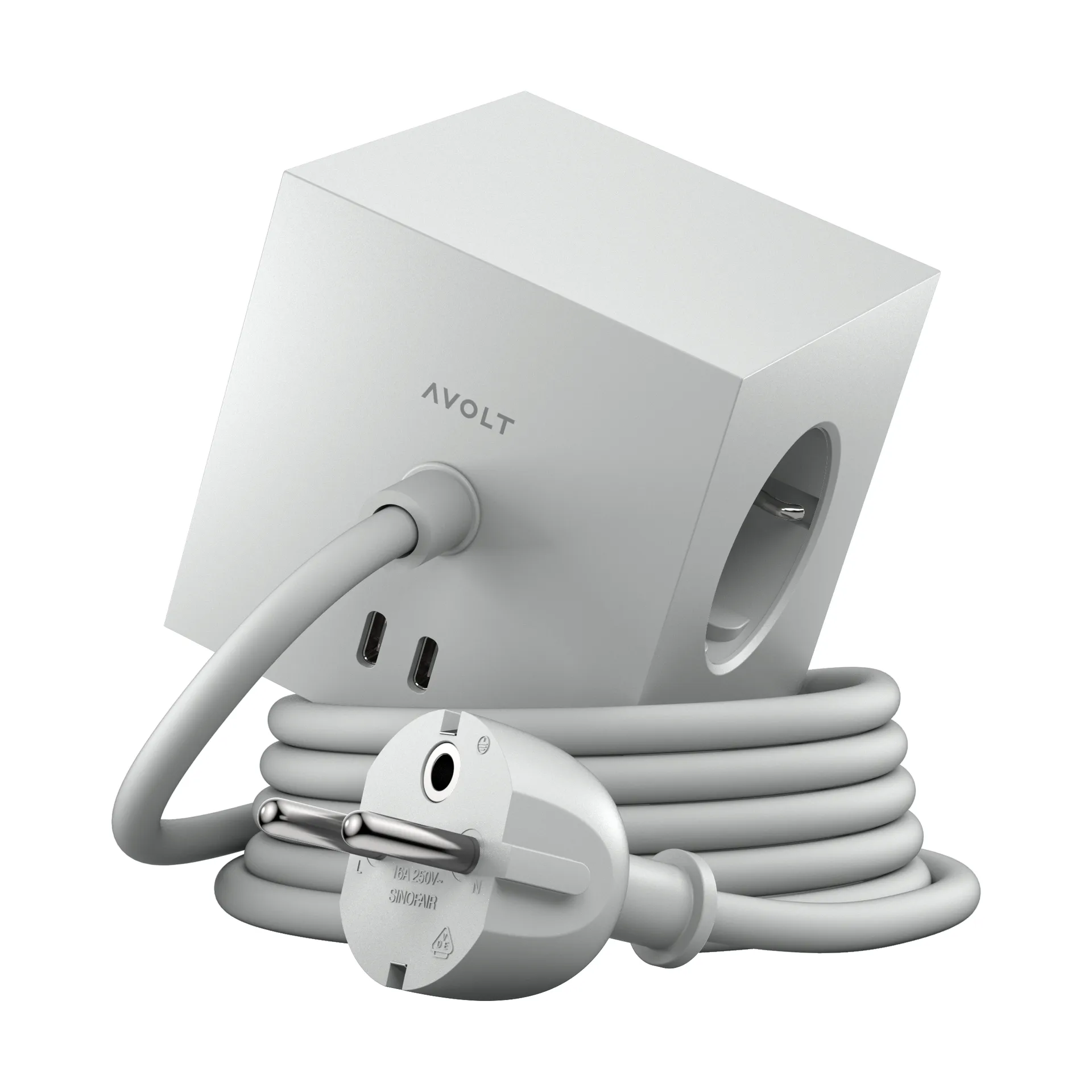 Square 1 Steckdose USB-C 30W 1,8 m, Gotland gray Avolt