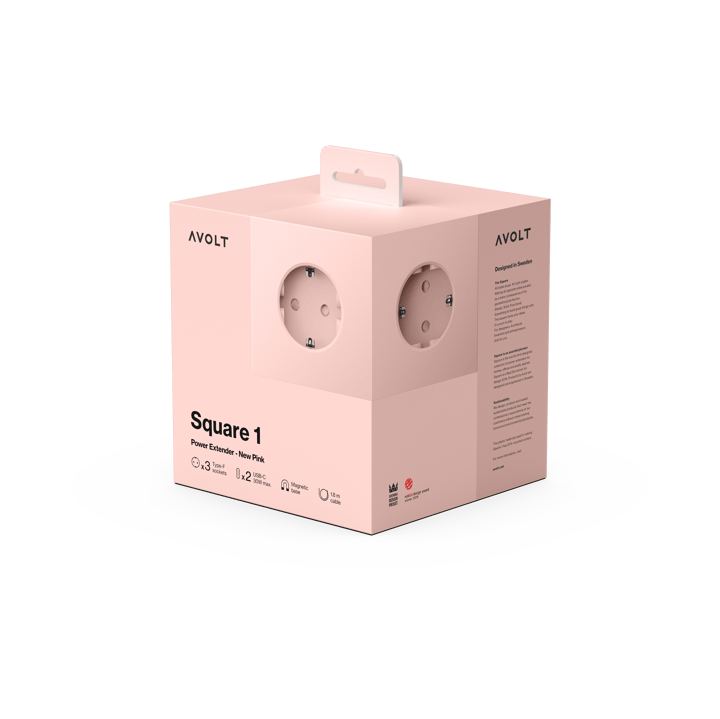 Square 1 Steckdose USB-C 30W 1,8 m, New Pink Avolt
