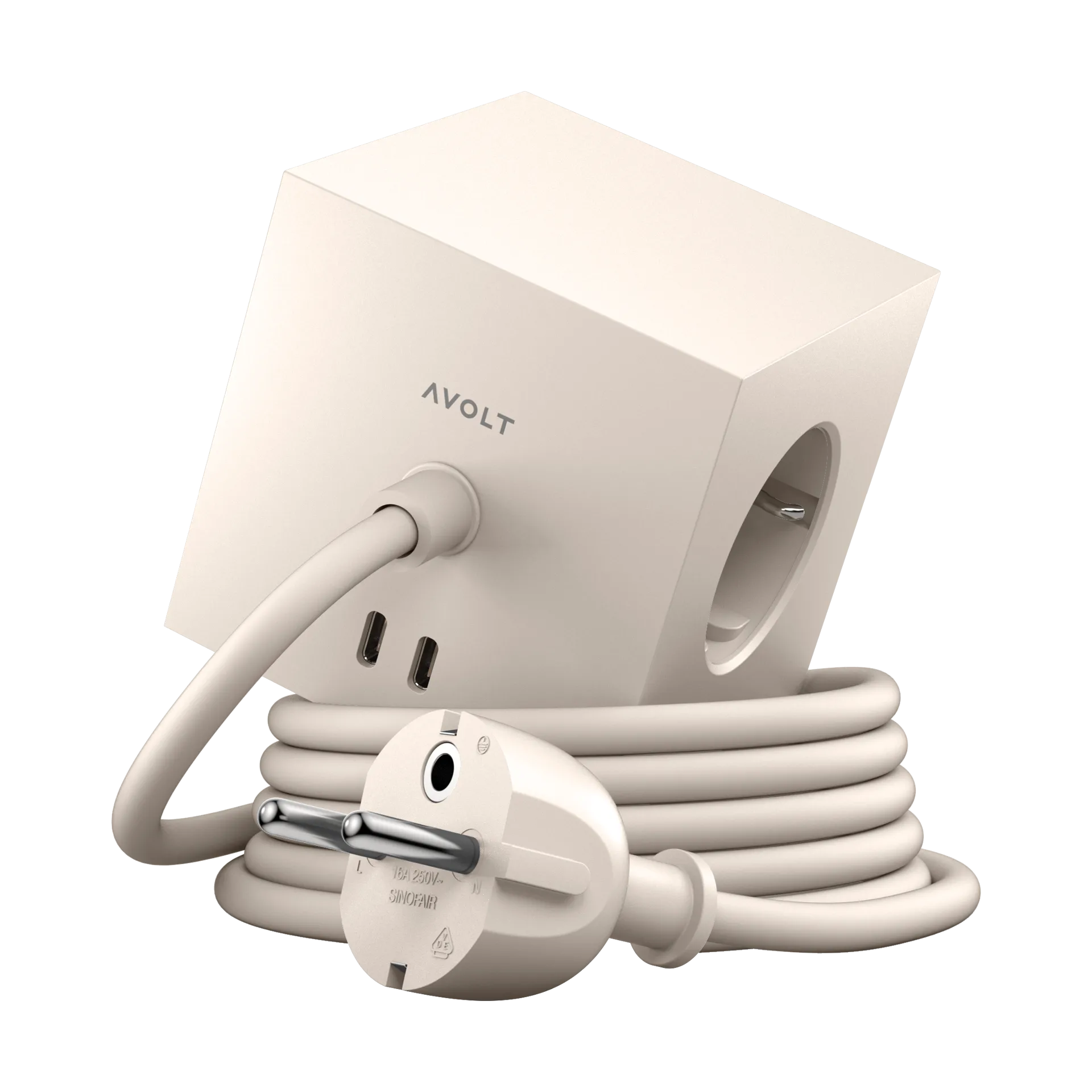 Square 1 Steckdose USB-C 30W 1,8 m, Nomad sand Avolt