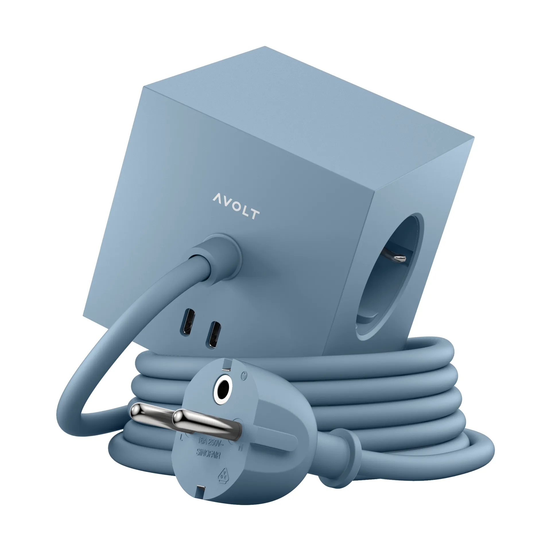 Square 1 Steckdose USB-C 30W 1,8 m, Shark blue Avolt