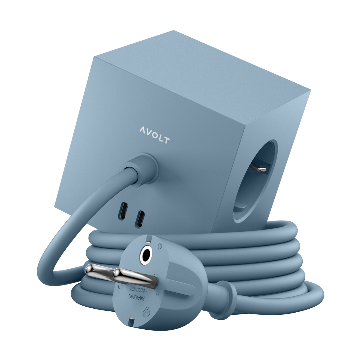 Avolt Square 1 Steckdose USB-C 30W 1,8 m Shark blue