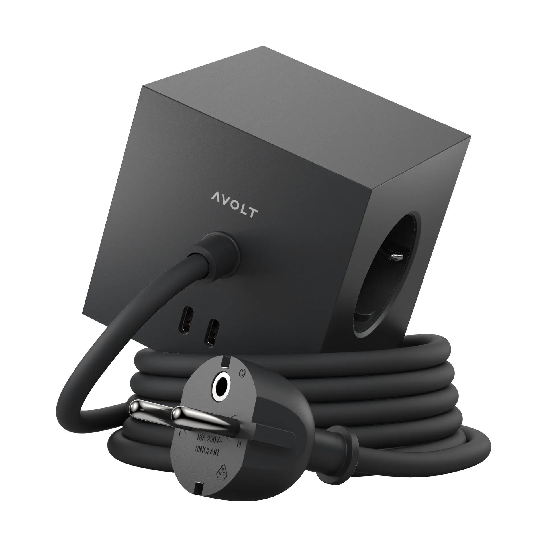 Square 1 Steckdose USB-C 30W 1,8 m, Stockholm black Avolt