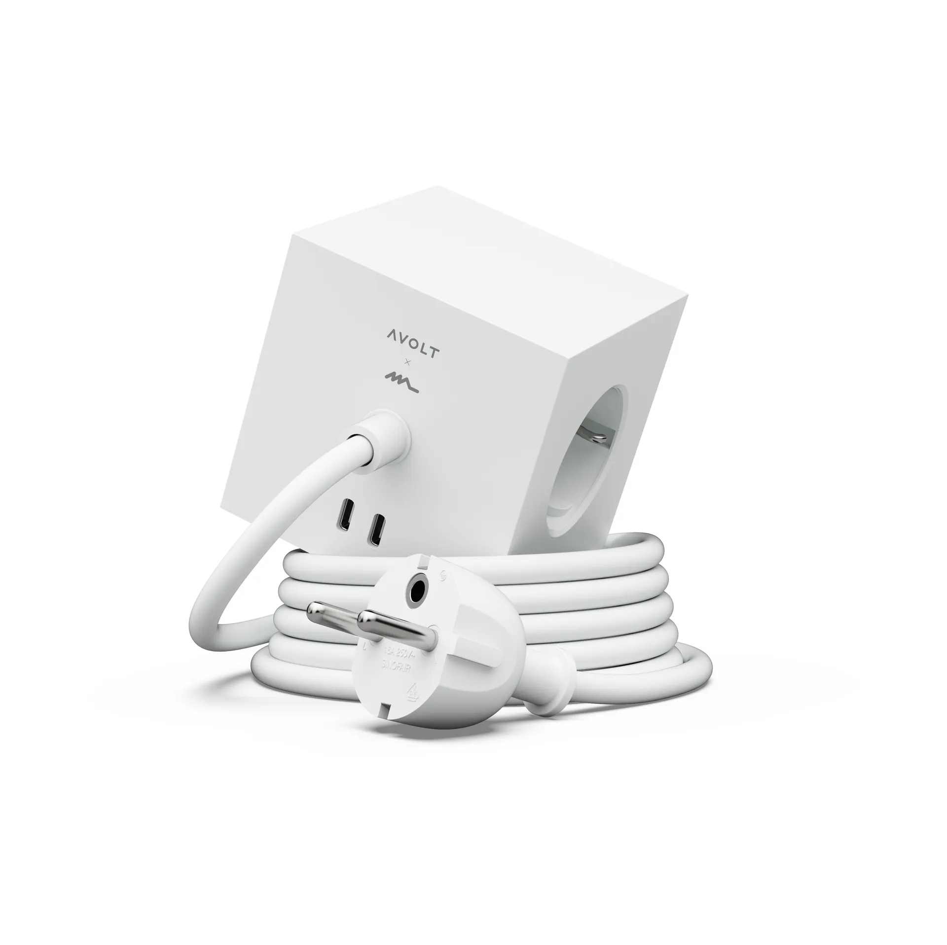 Square 1 Steckdose USB-C 30W 1,8 m, White Martinelli Luce edition Avolt
