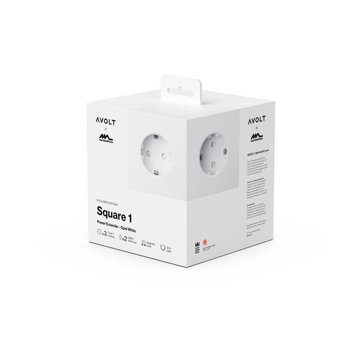 Square 1 Steckdose USB-C 30W 1,8 m, White Martinelli Luce edition Avolt