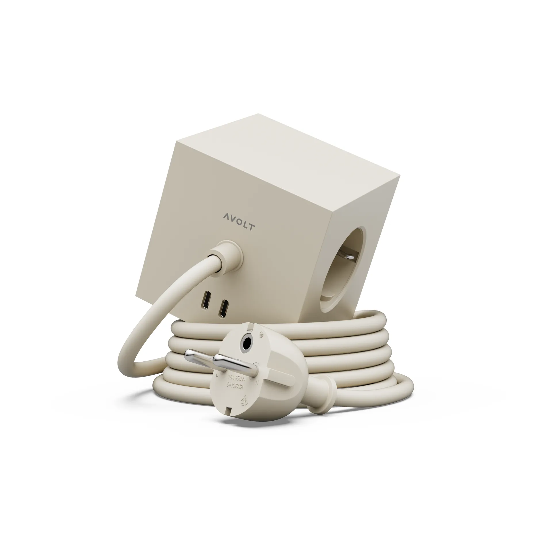 Square 1 Steckdosenleiste USB-C 30W 3 m, Nomad Sand Avolt