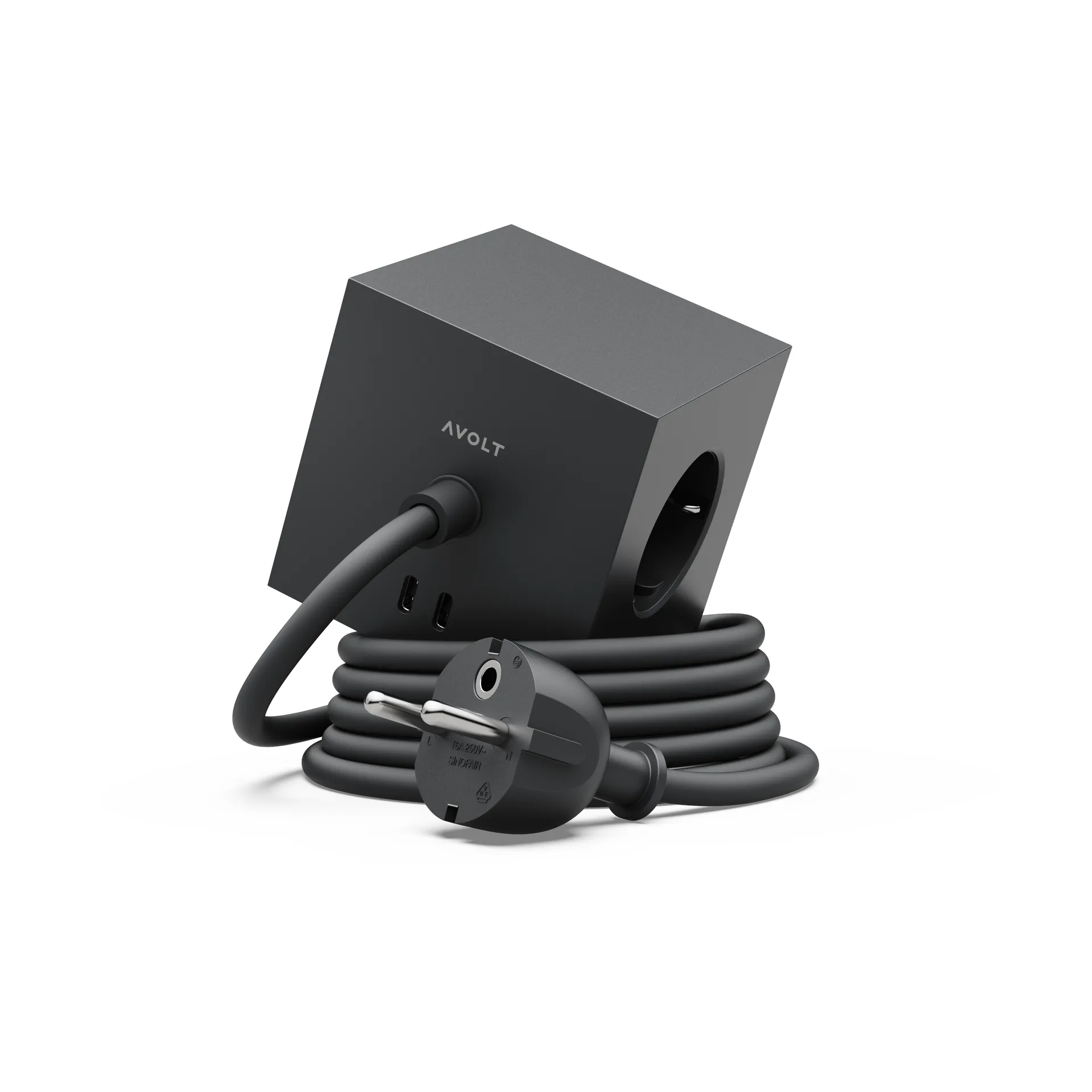 Square 1 Steckdosenleiste USB-C 30W 3 m, Stockholm Black Avolt