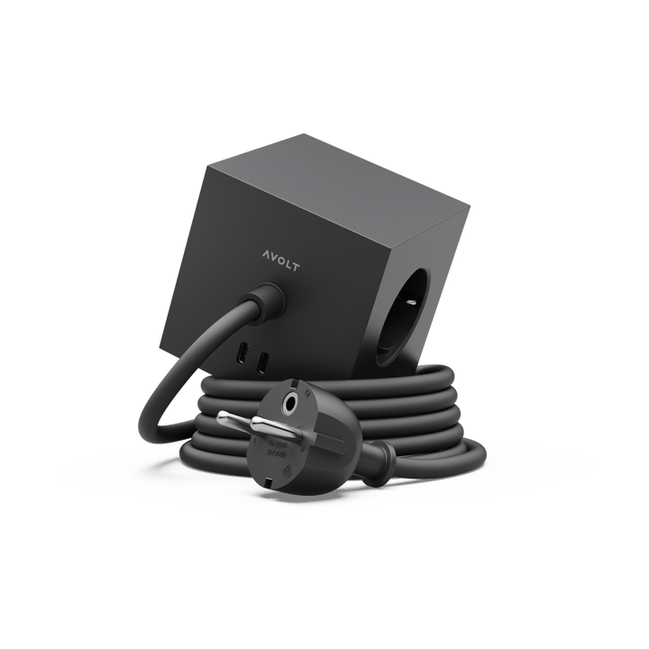 Square 1 Steckdosenleiste USB-C 30W 3 m - Stockholm Black - Avolt