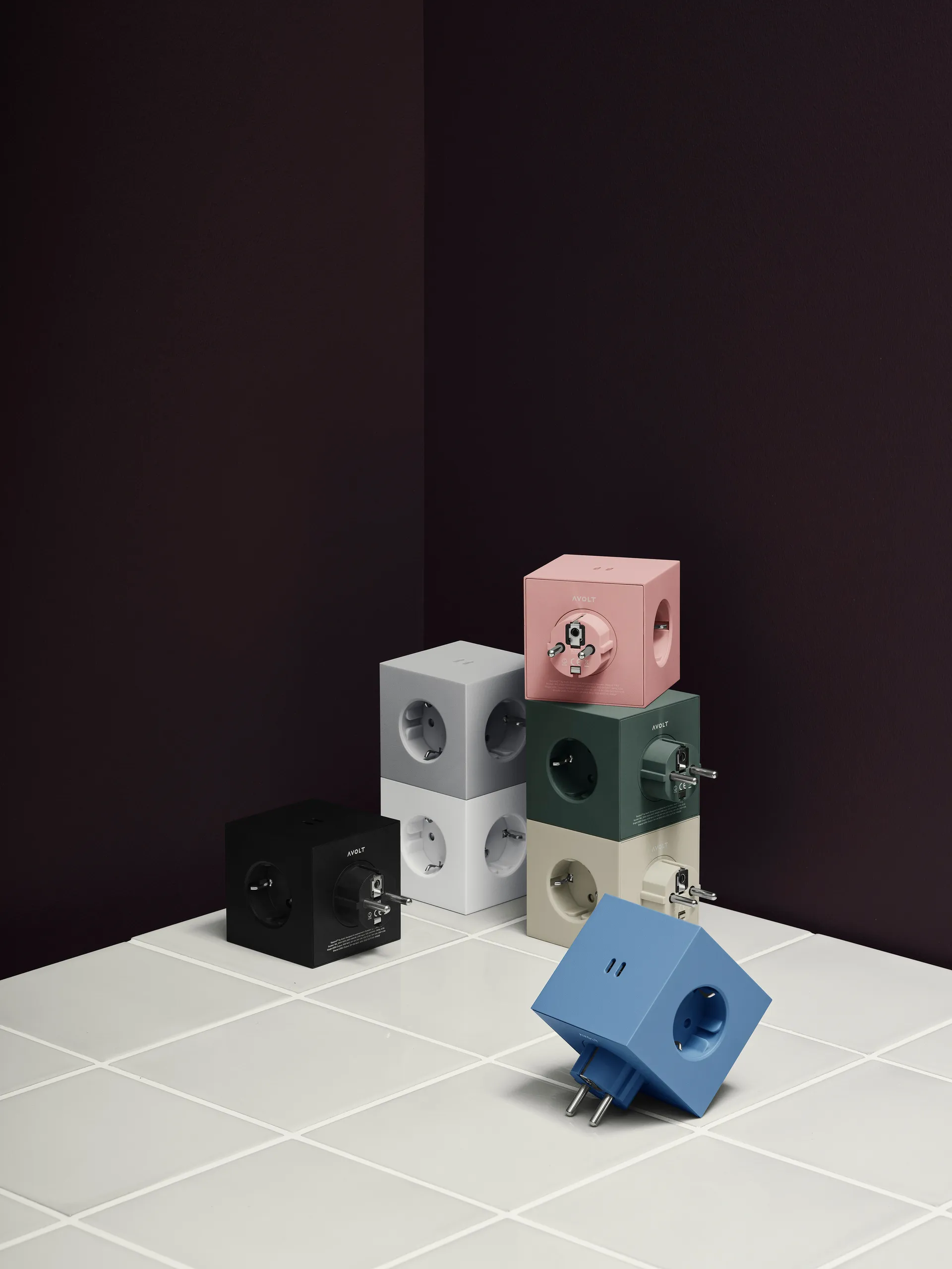 Square 2 Steckdose, Martinelli Luce Opal White Avolt