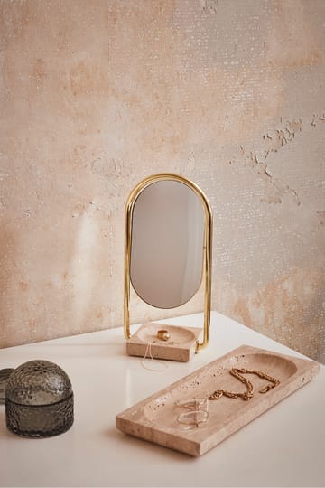 Bold Tischspiegel 50 x 50 cm - Gold/Travertine - AYTM