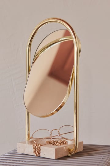 Bold Tischspiegel 50 x 50 cm - Gold/Travertine - AYTM