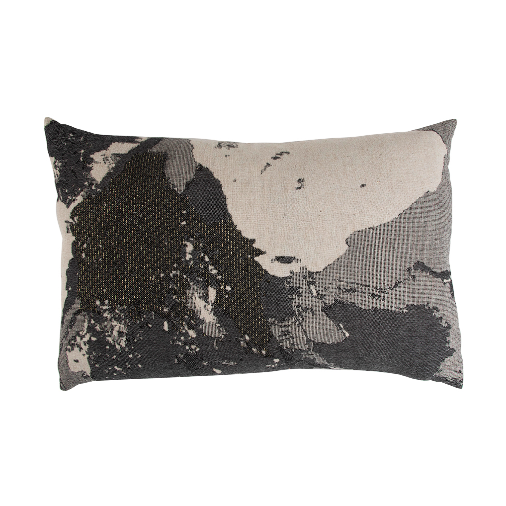 AYTM Floreo Kissen 40x60 cm Schwarz-Beige