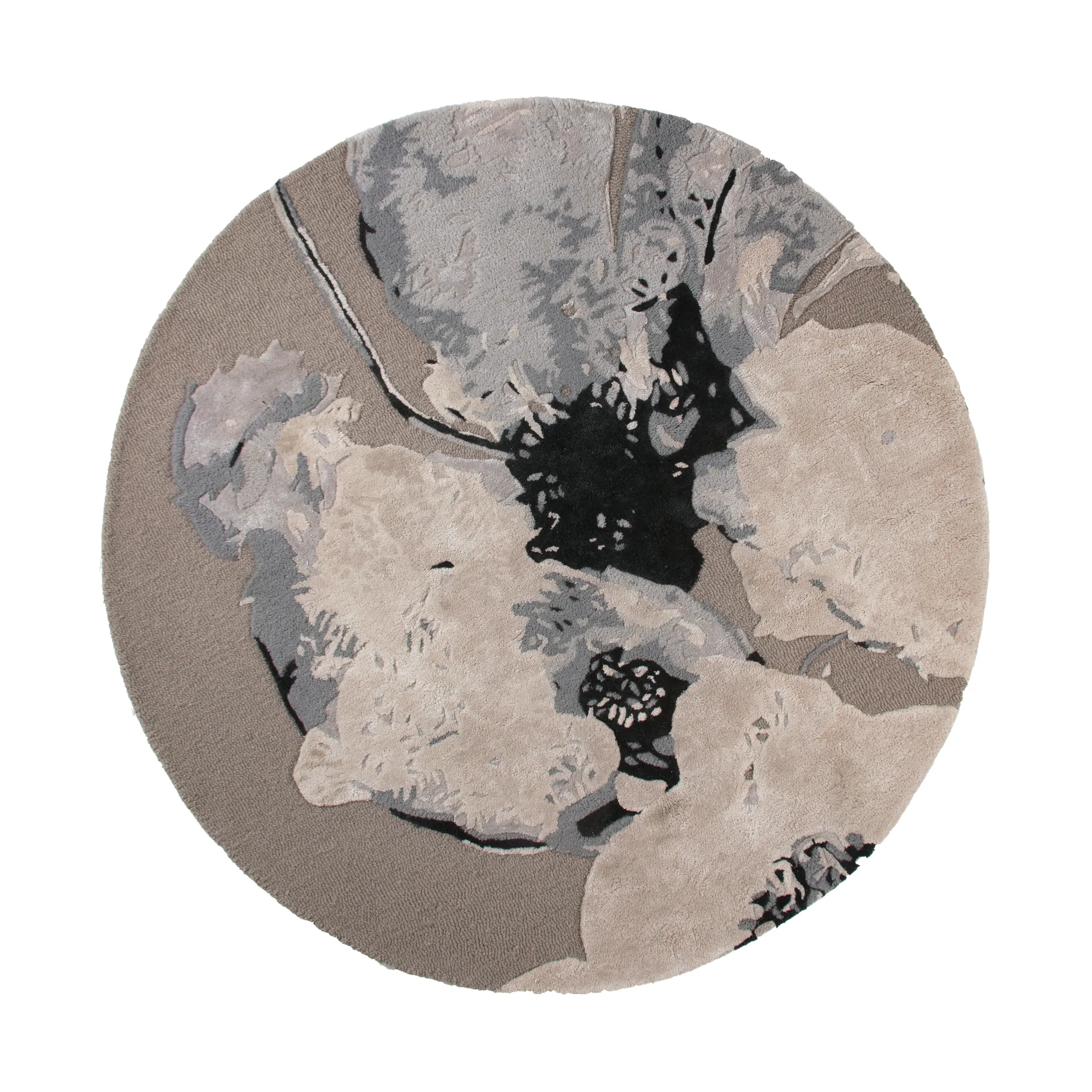 Floreo Teppich Ø130 cm, Grau-weiß AYTM