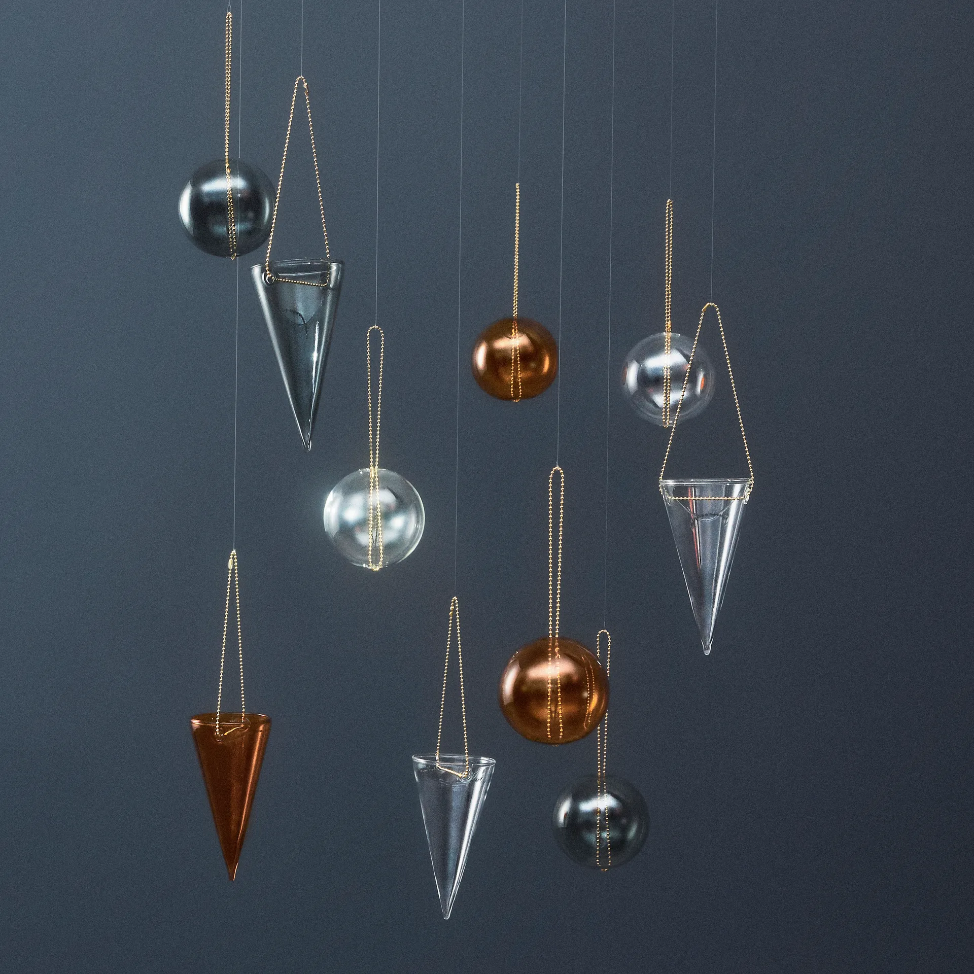 Monili Tüten-Weihnachtsbaumschmuck, Rauchgrau AYTM
