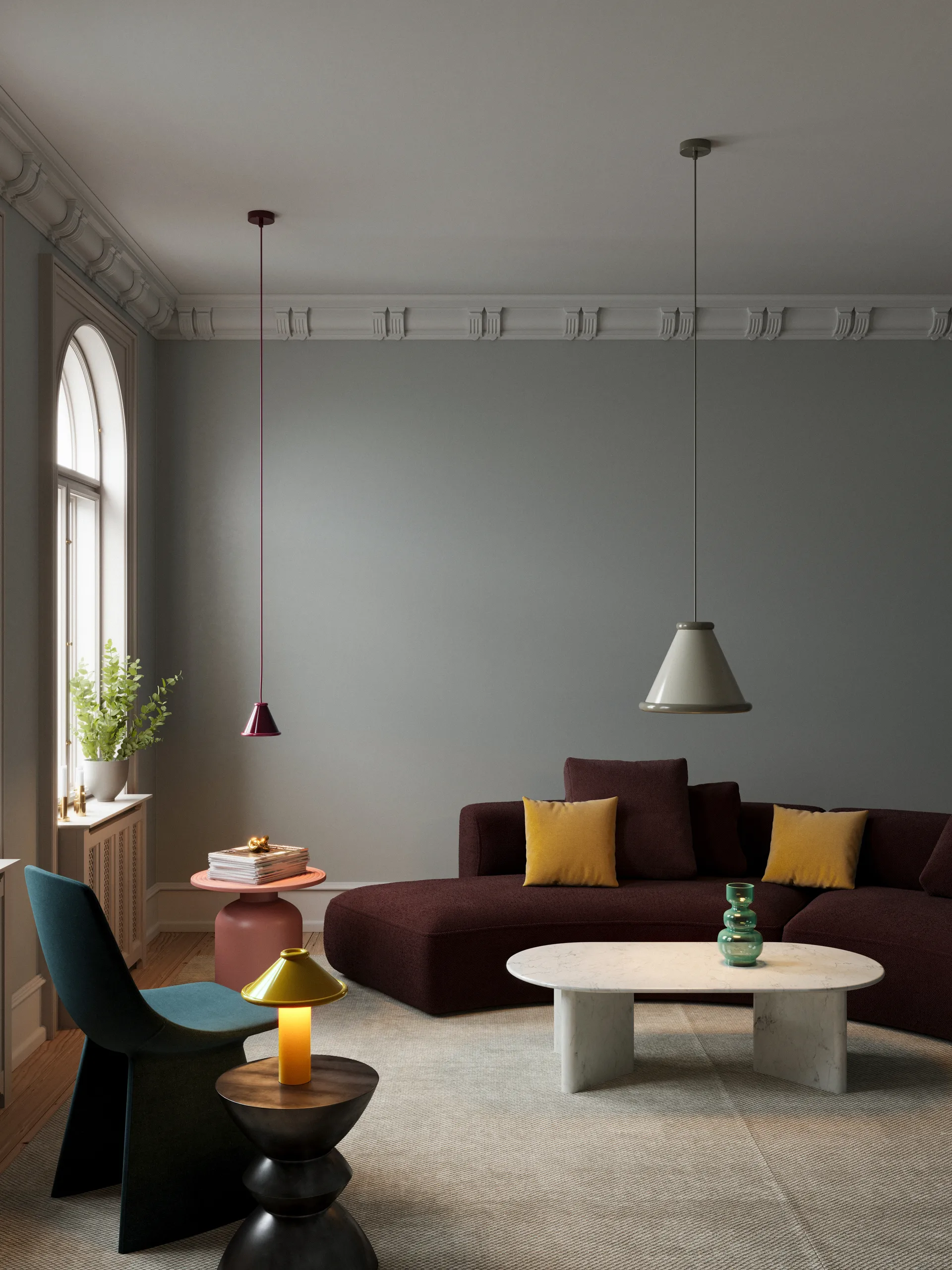 Belle Pendelleuchte Ø15 cm, Weinrot-red violet Belid