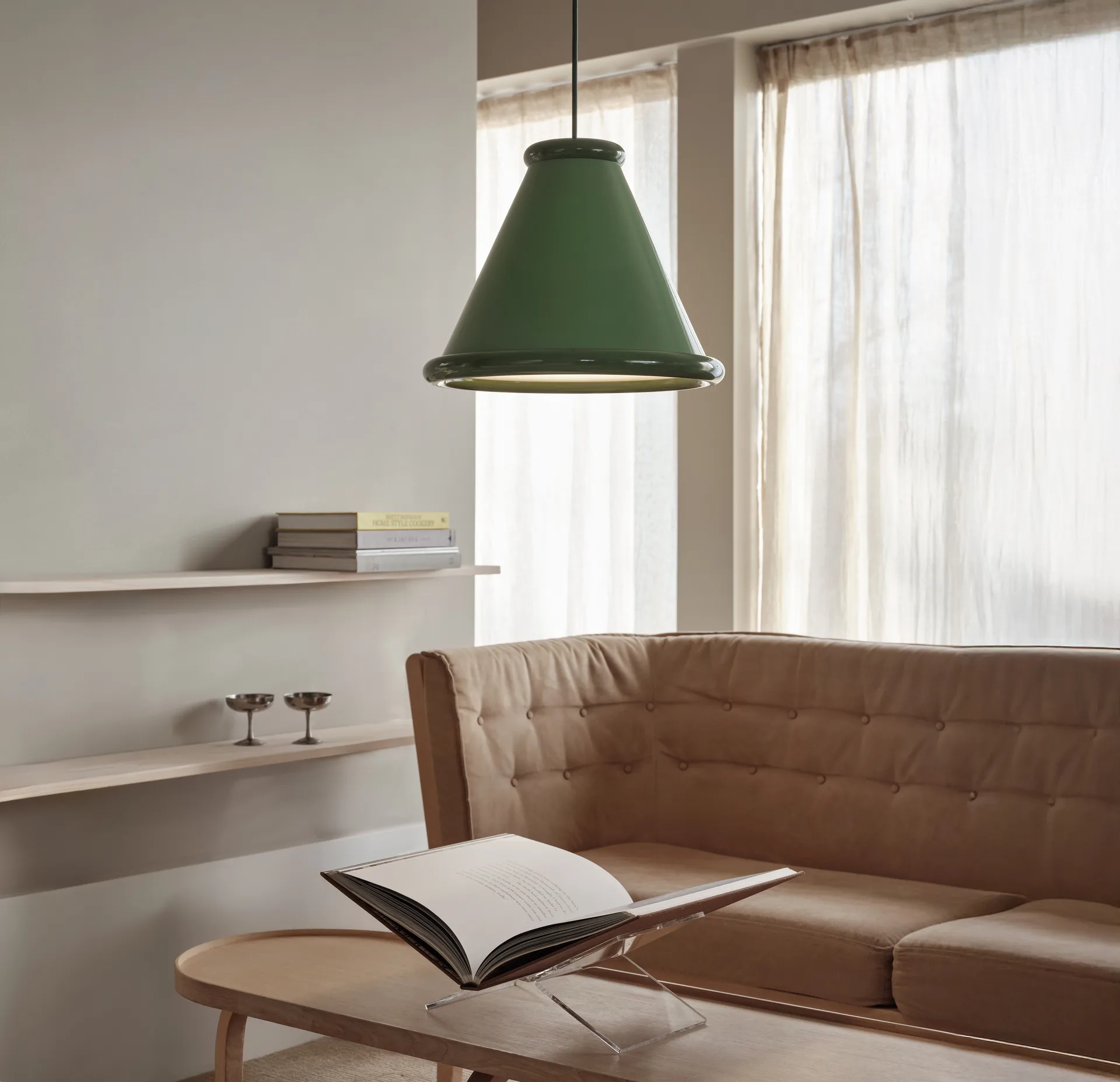 Belle Pendelleuchte Ø36 cm, Pale green-reseda green Belid