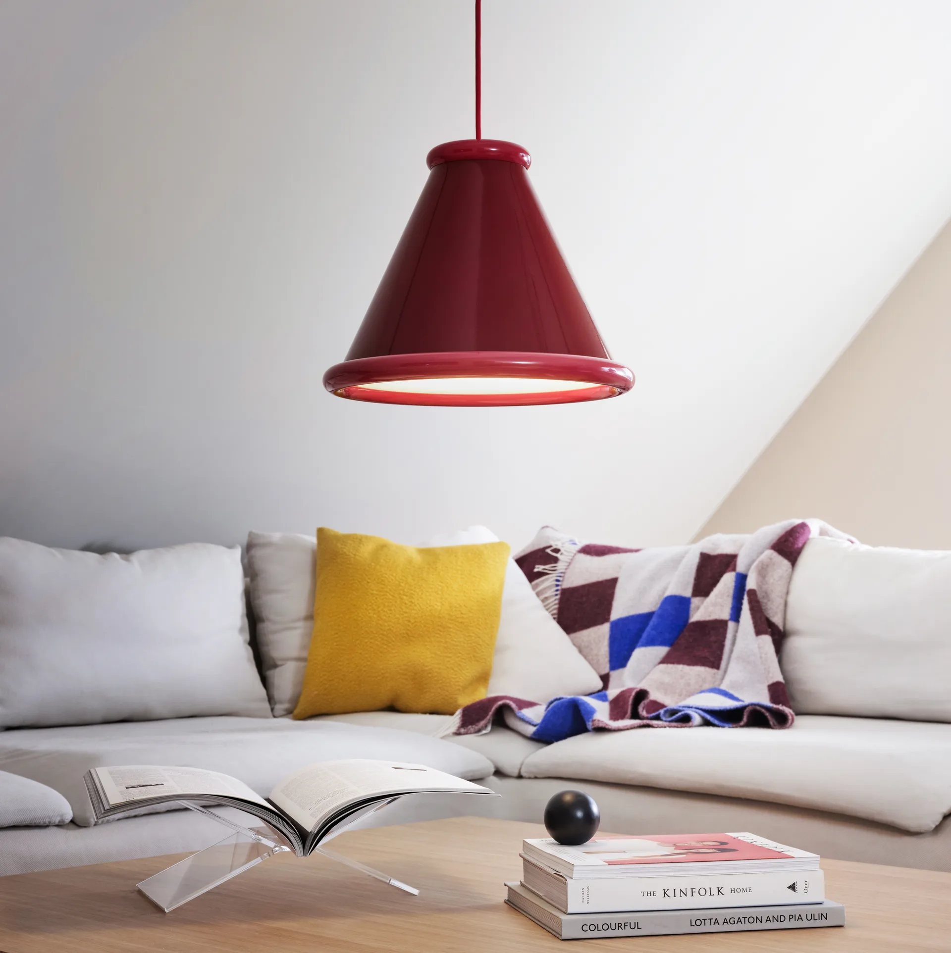 Belle Pendelleuchte Ø36 cm, Weinrot-red violet Belid