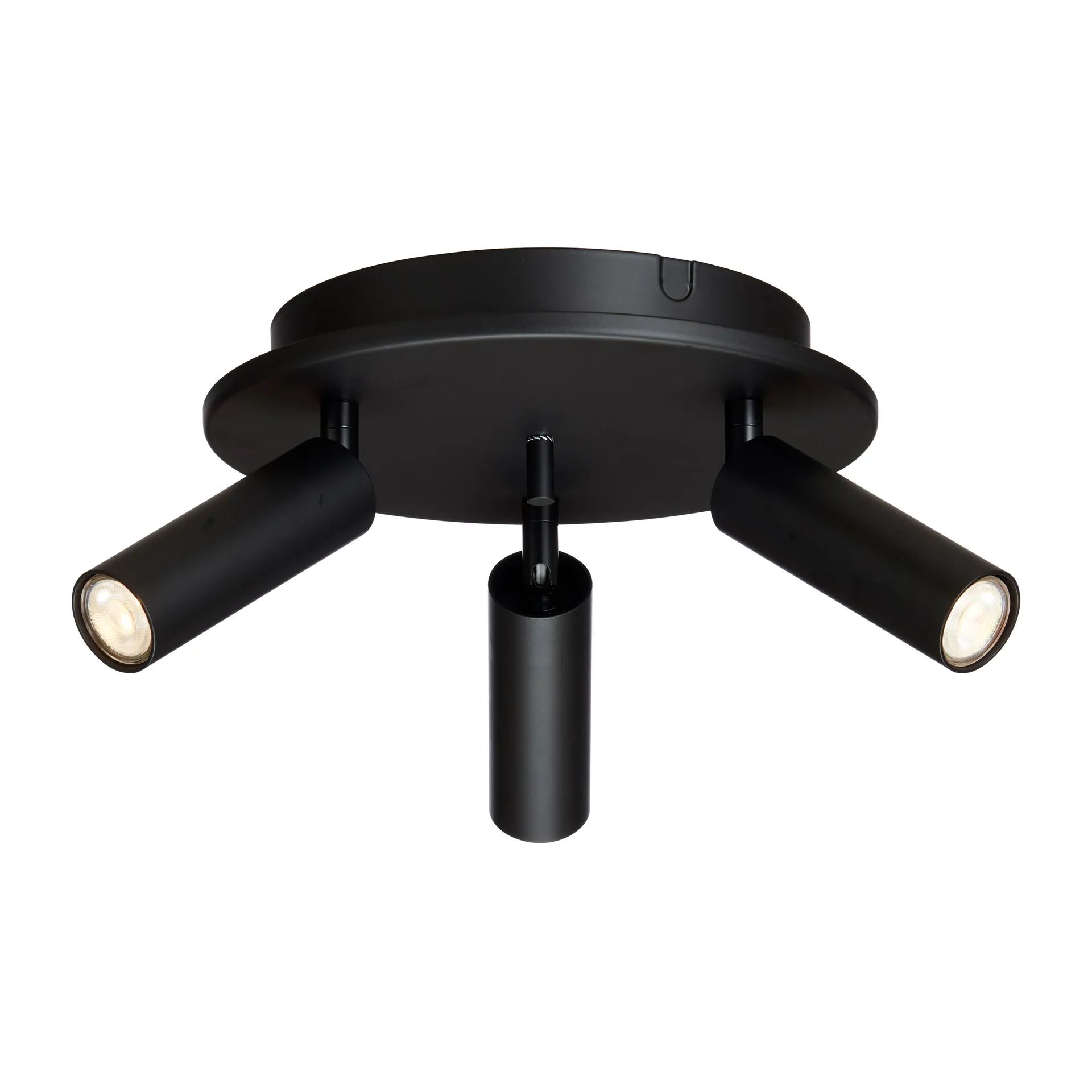 Cato Slim Deckenspotlight rund 3:a, Mattschwarz-LED Belid