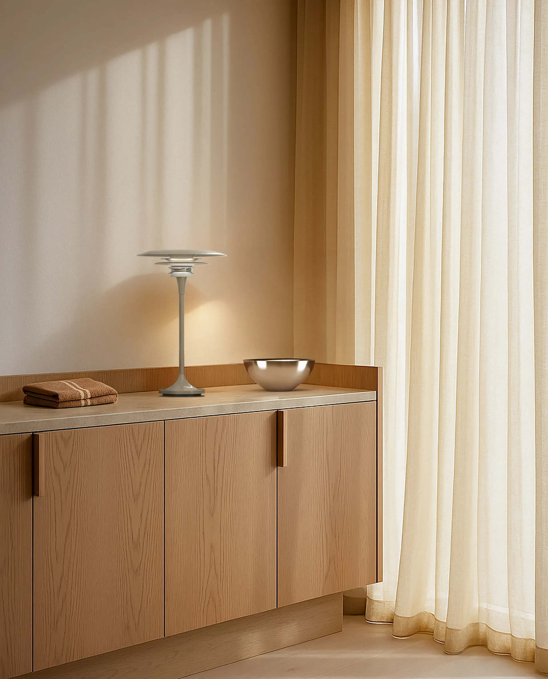 Diablo Tischleuchte Ø30cm, Soft greige Belid