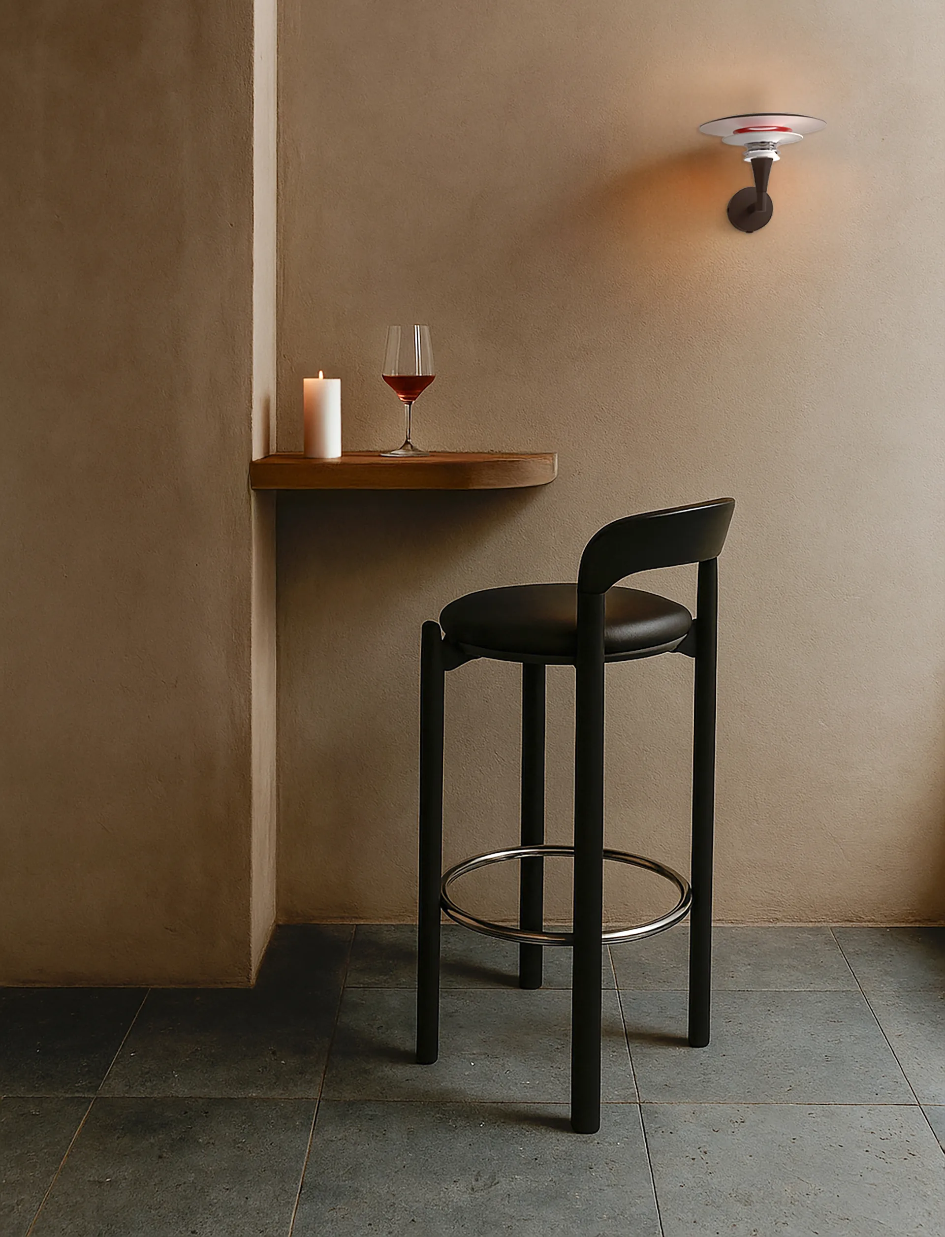 Diablo Wandleuchte Ø20 cm, Mattschwarz-glänzendrot Belid