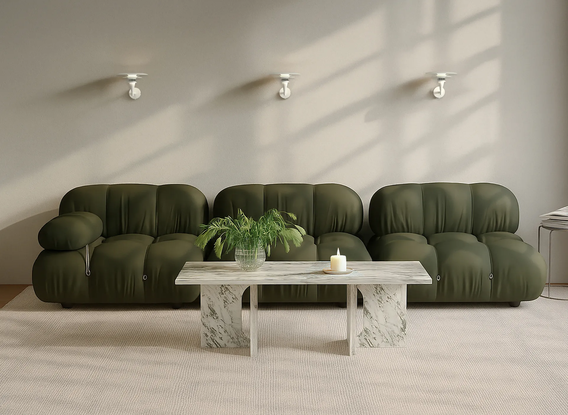 Diablo Wandleuchte Ø20 cm, Mattweiß-chrom Belid