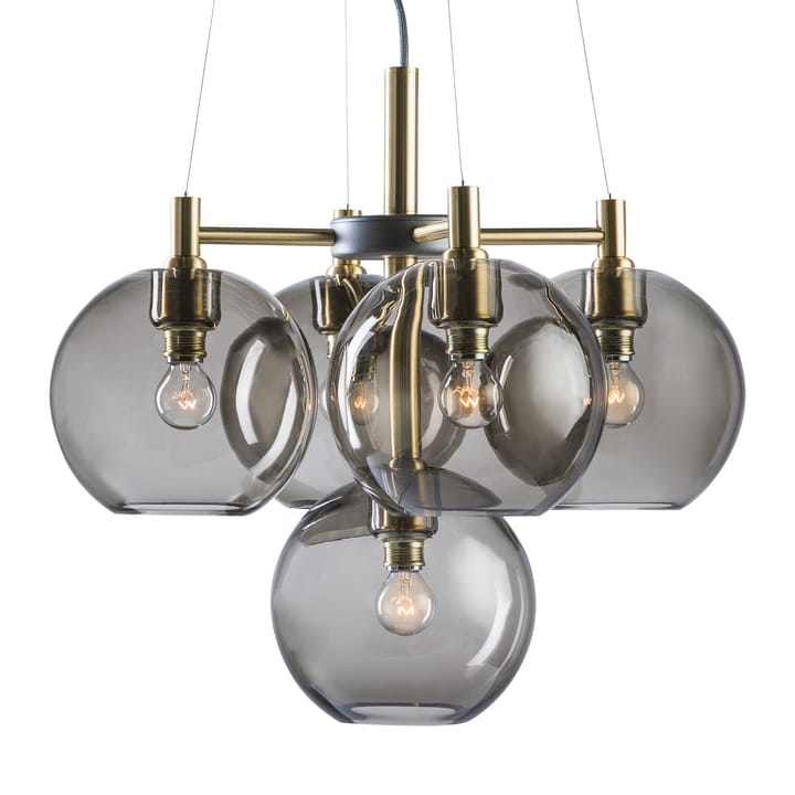 Gloria Krona Pendelleuchte Ø50cm, Messing-Rauchglas Belid