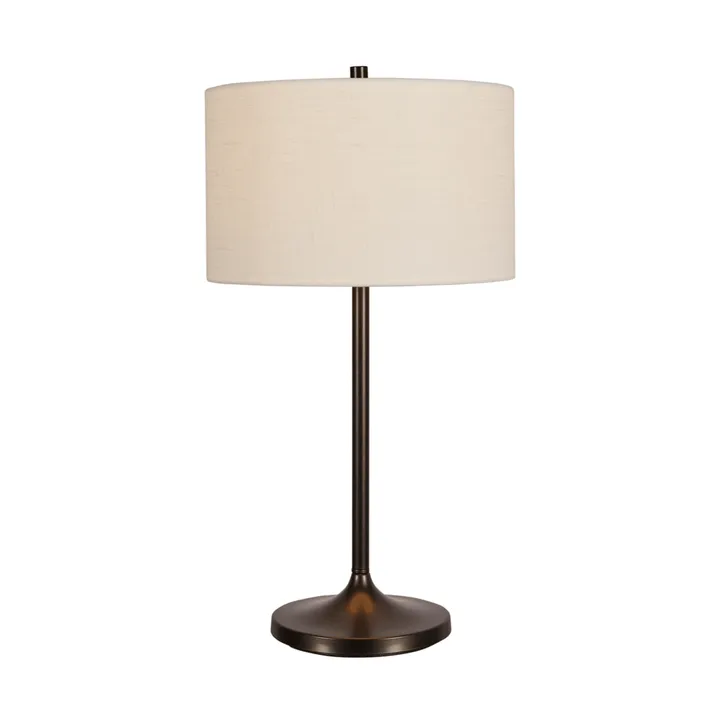 Soft Tischlampe - Leinen Weiß-metallic Bronze, Ø34x64 cm - Belid
