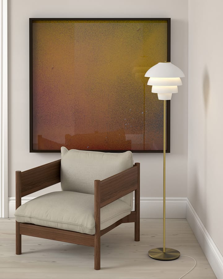 Valencia Stehleuchte 150 cm, Mattweiß-messing Belid