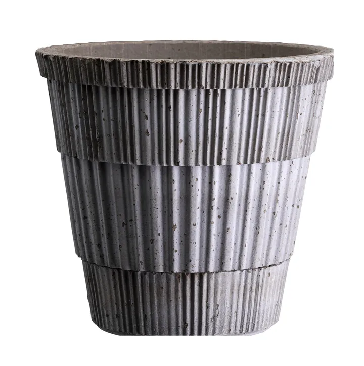 Atlas raw Topf mit Untersetzer - Grey, Ø14 cm - Bergs Potter