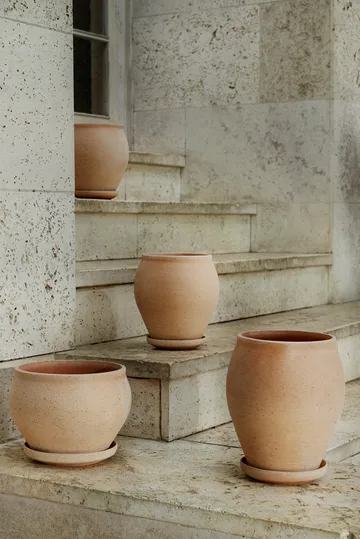 Delphi Topf mit Untersetzer 2-teilig - Rosa, Ø22 cm, hoch - Bergs Potter
