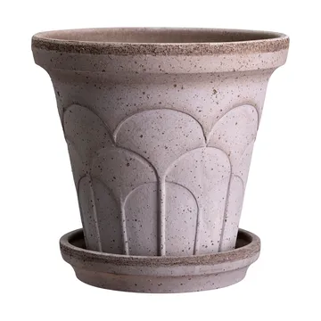 Fleur Übertopf mit Untersetzer 2-teilig - Grey, Ø12 cm - Bergs Potter