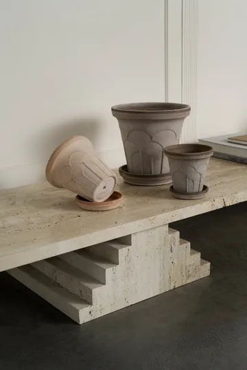 Fleur Übertopf mit Untersetzer 2-teilig - Grey, Ø21 cm - Bergs Potter