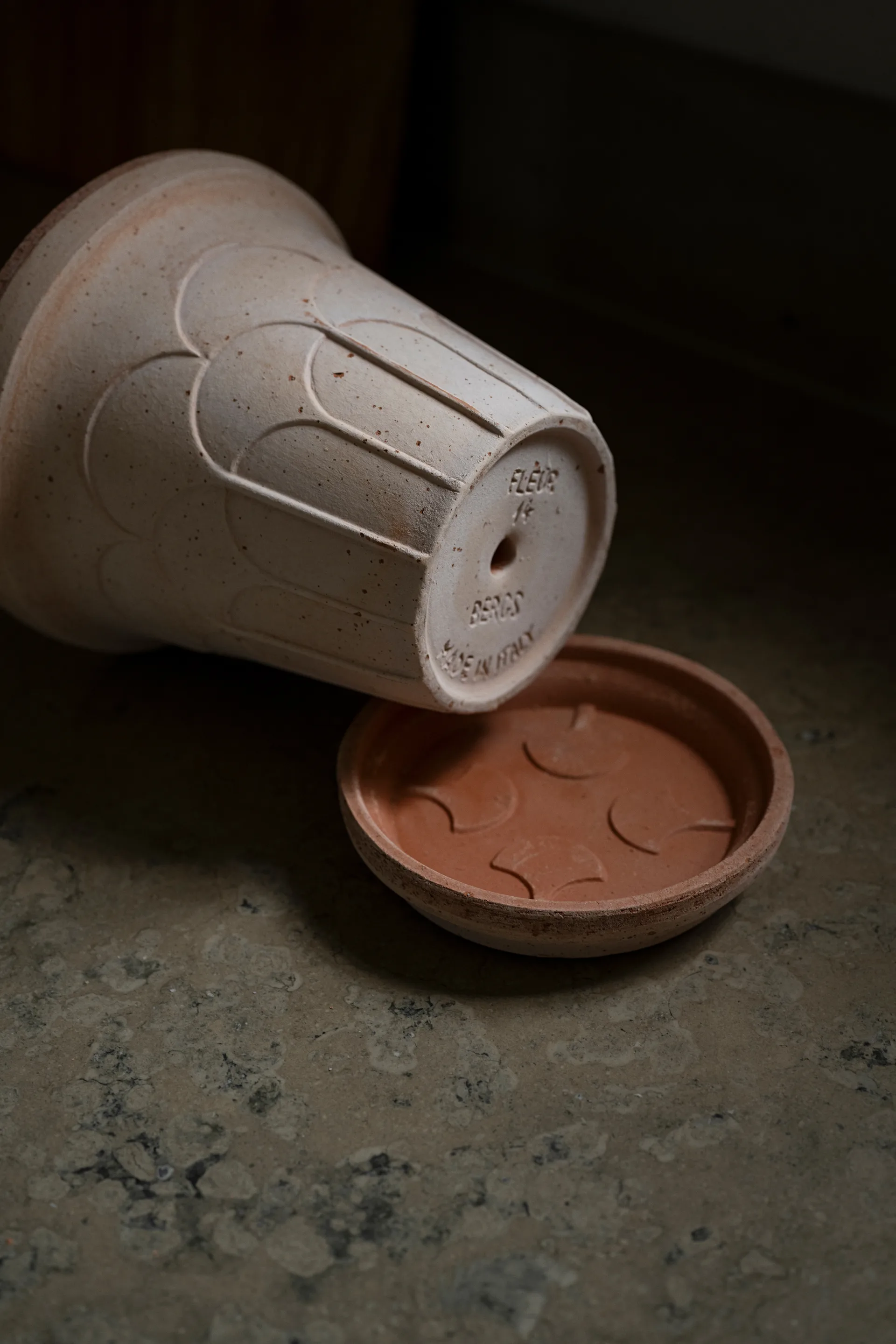 Fleur Übertopf mit Untersetzer 2-teilig, Rosa, Ø14 m Bergs Potter