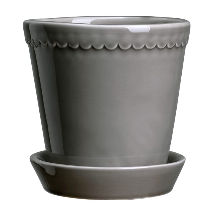 Helena Blumentopf glasiert Ø12cm, Pearl grey Bergs Potter