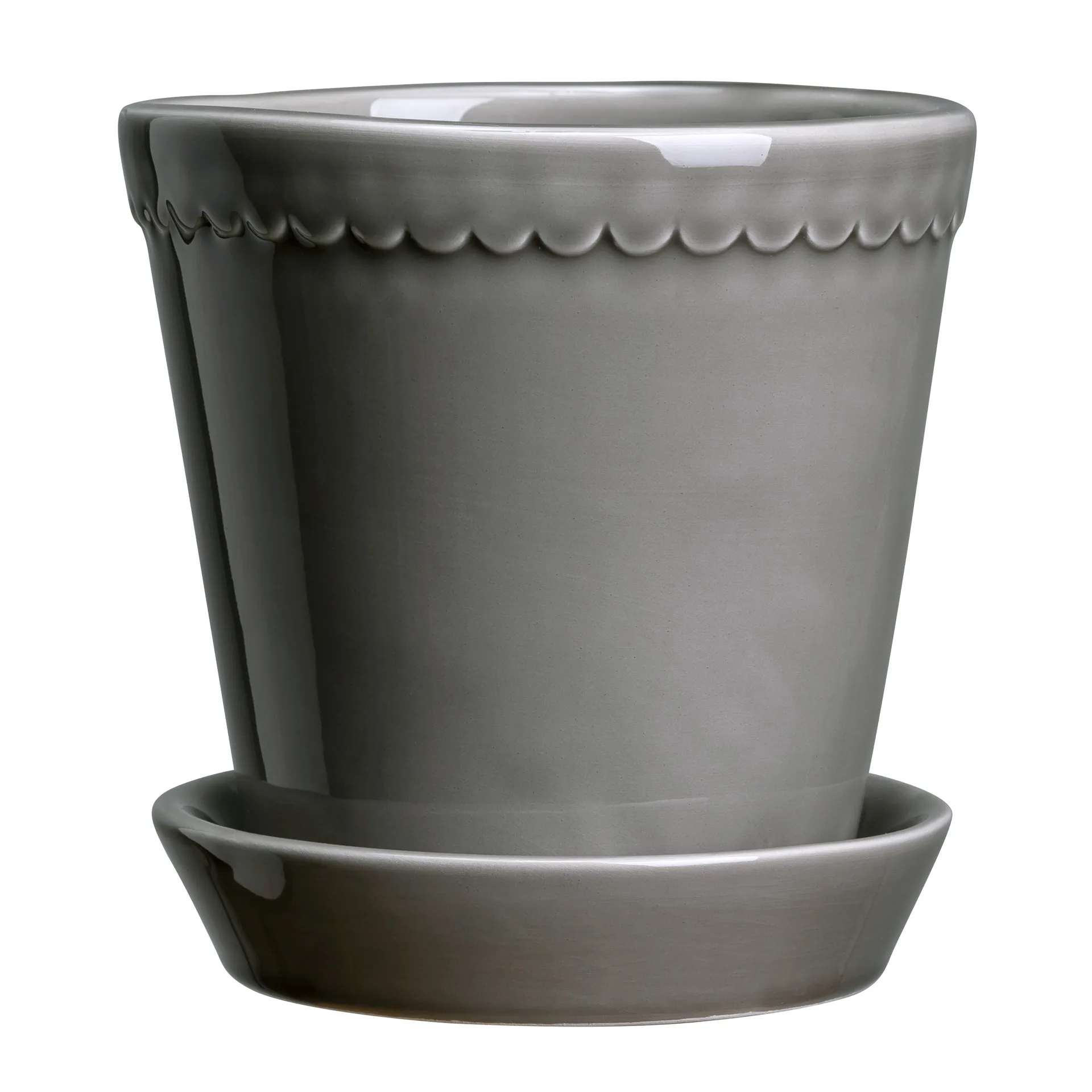 Helena Blumentopf glasiert Ø14cm, Pearl grey Bergs Potter