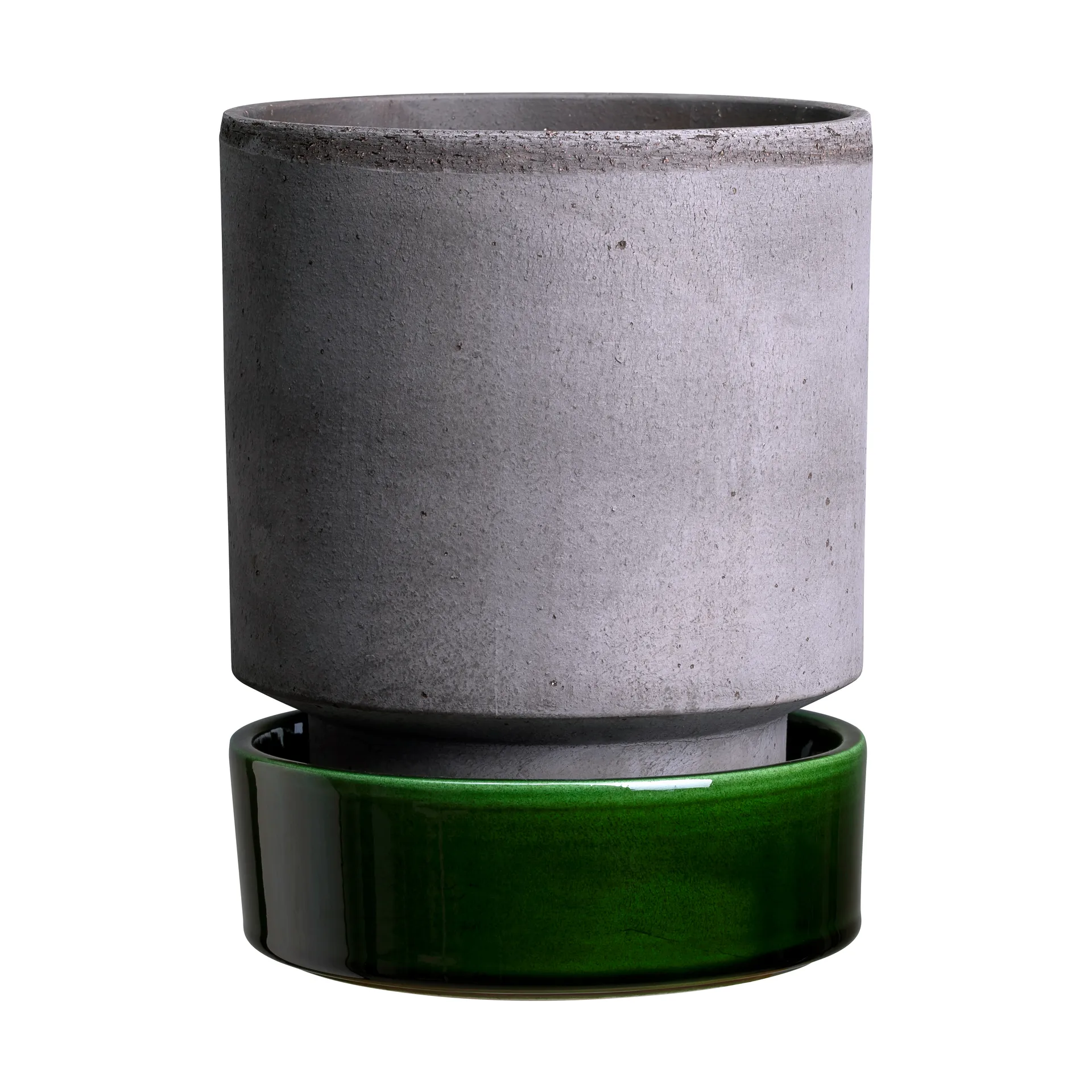 Hoff Blumentopf, Ø14 cm, Raw Grey-Emerald Green Bergs Potter