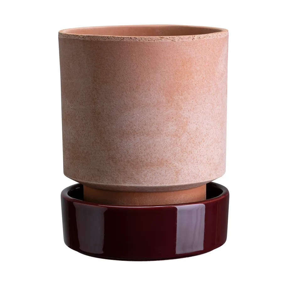 Hoff Blumentopf, Ø16 cm, Raw Rosa-Deep Burgundy  (rosa-rot) Bergs Potter