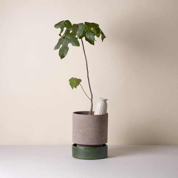 Hoff Blumentopf, Ø18 cm, Raw Grey-Emerald Green Bergs Potter